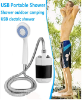 Picture of Portable Camping Shower Outdoor USB Rechargeable Shower Head Bathing