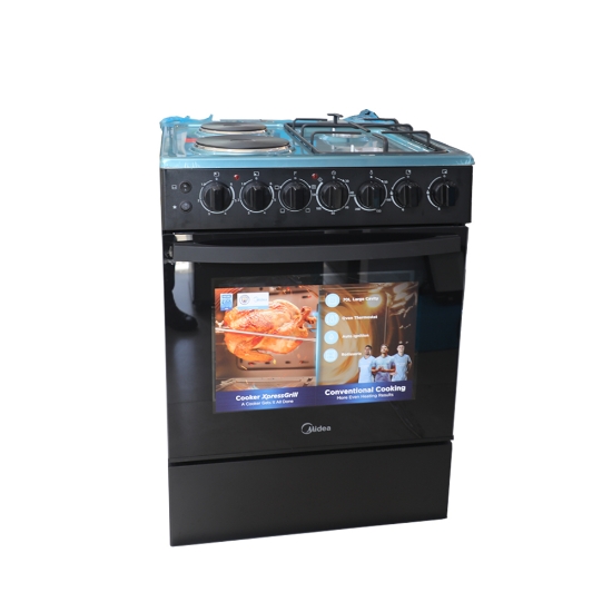 Picture of Midea 60*60Black 6 Function 2 Gas 2 Electric With Fan Free Standing Cooker