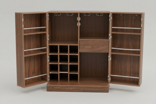 Picture of Politorno Double-Door Bar Cabinet with Fold-Out Side Shelves