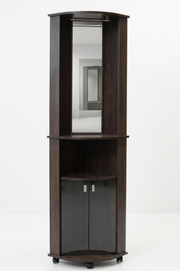 Picture of Politorno Corner Side Cabinet with Built-in Mirror & Shelves
