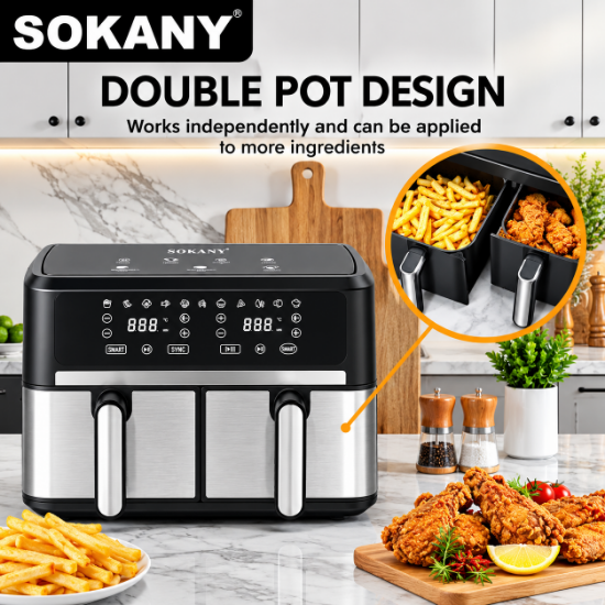 Picture of SOKANY Double-Basket Air Fryer